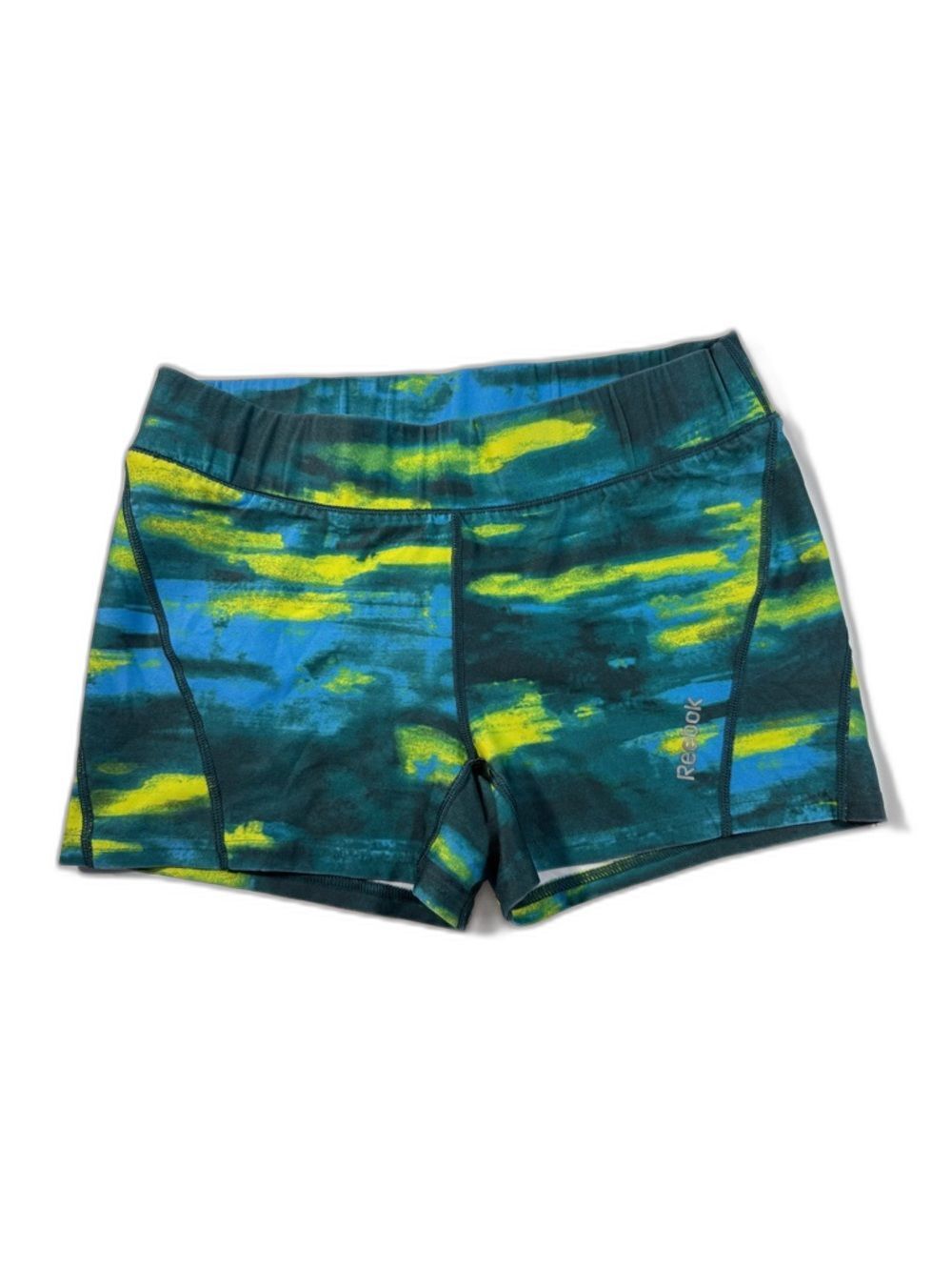 Reebok Women’s Blue Teal & Neon Yellow Bike Shorts